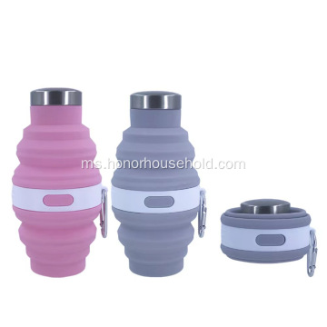 Silicone 475ml berkhemah botol air dilipat